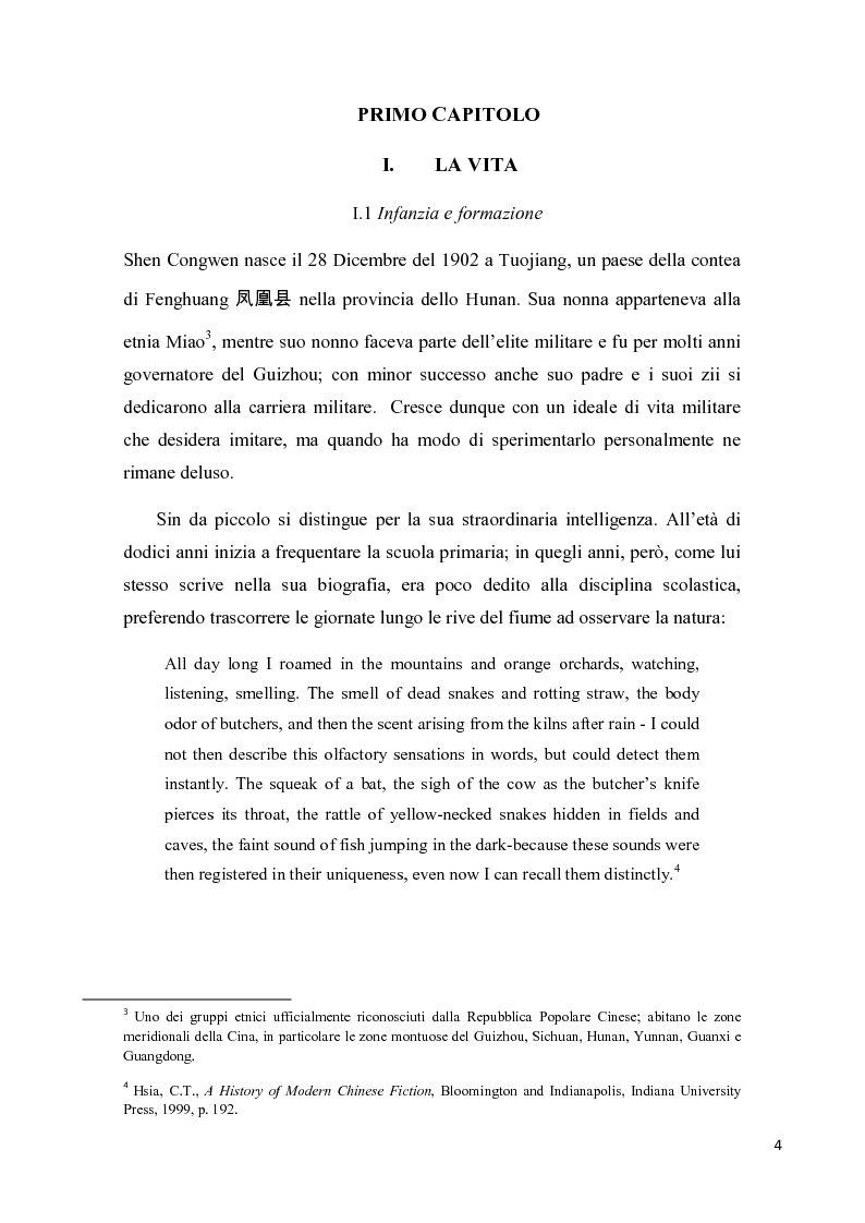 Anteprima della tesi: Shen Congwen: tra antico e moderno, Pagina 4