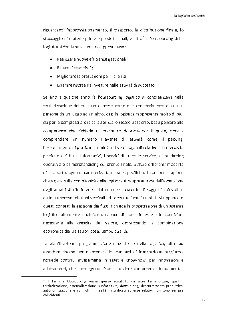 Anteprima della tesi: La logistica del freddo - Cold chain management, Pagina 11