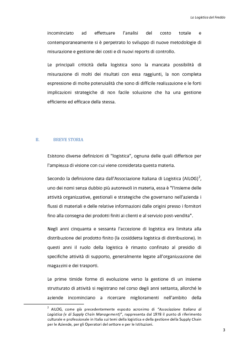 Anteprima della tesi: La logistica del freddo - Cold chain management, Pagina 2