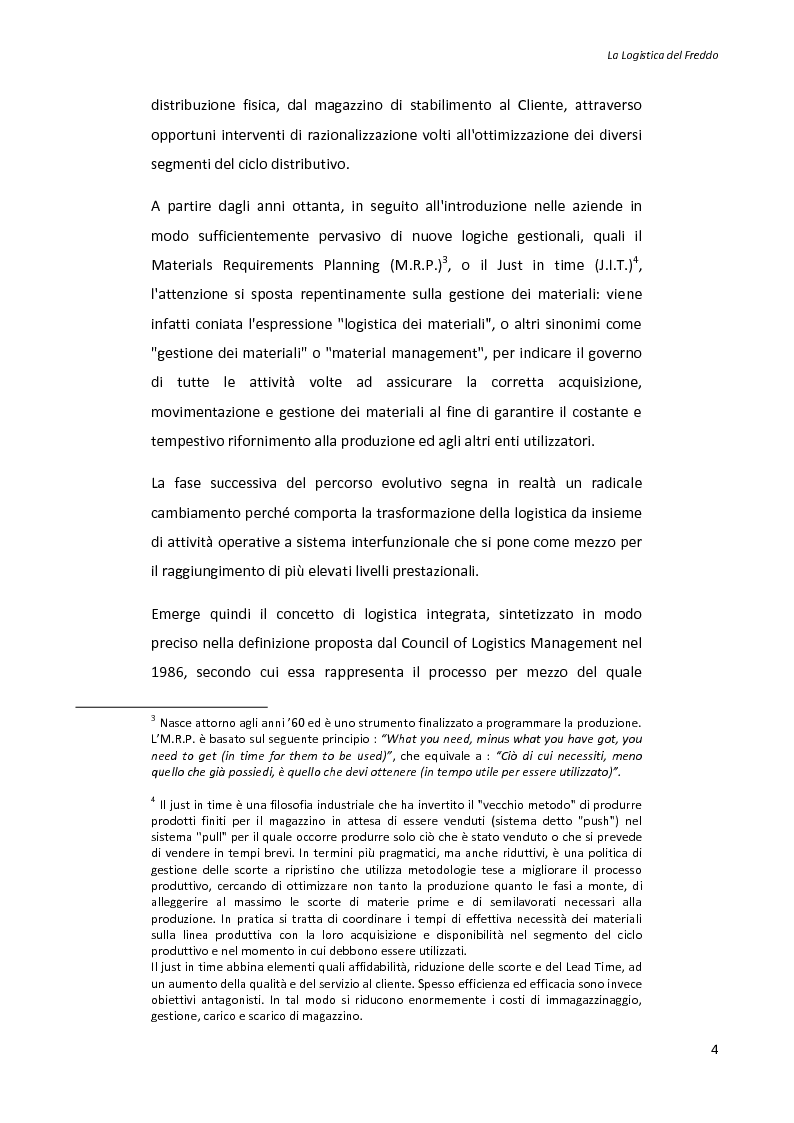 Anteprima della tesi: La logistica del freddo - Cold chain management, Pagina 3