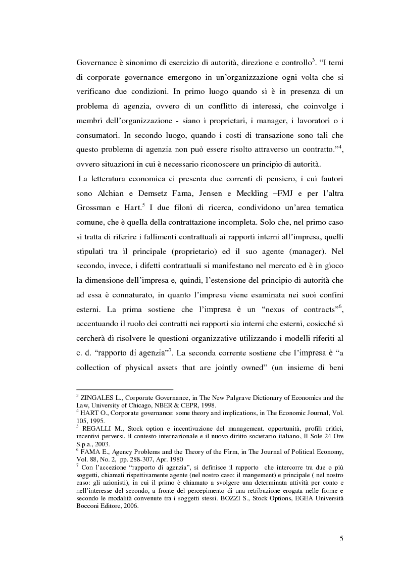 Anteprima della tesi: I piani di stock options. Aspetti economico-aziendali e contabili, Pagina 5