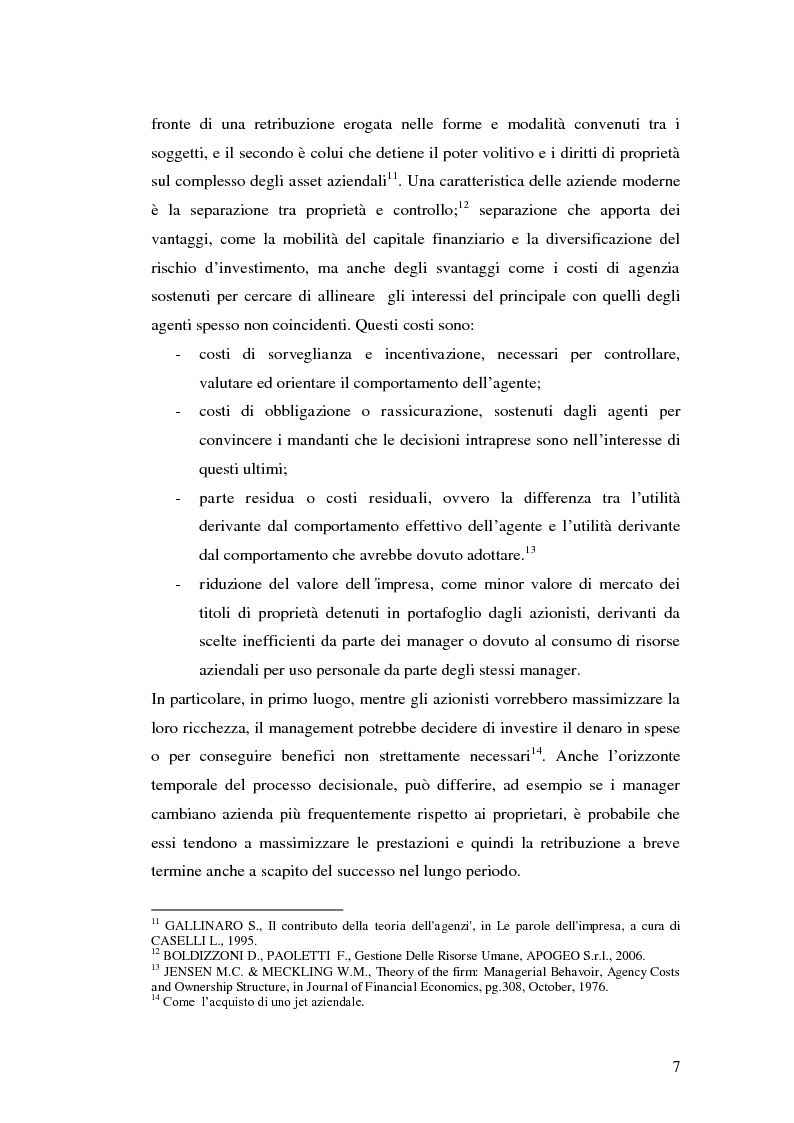 Anteprima della tesi: I piani di stock options. Aspetti economico-aziendali e contabili, Pagina 7