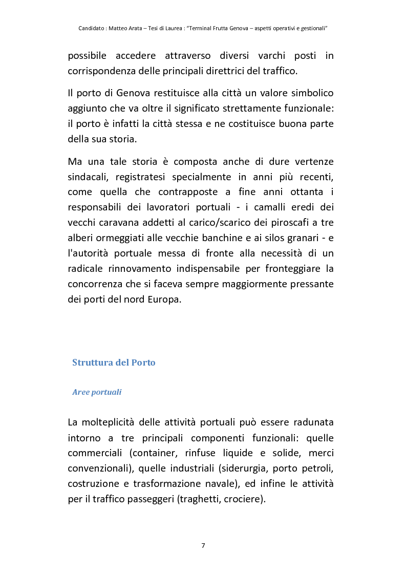 Anteprima della tesi: Terminal Frutta Genova aspetti operativi e gestionali, Pagina 5