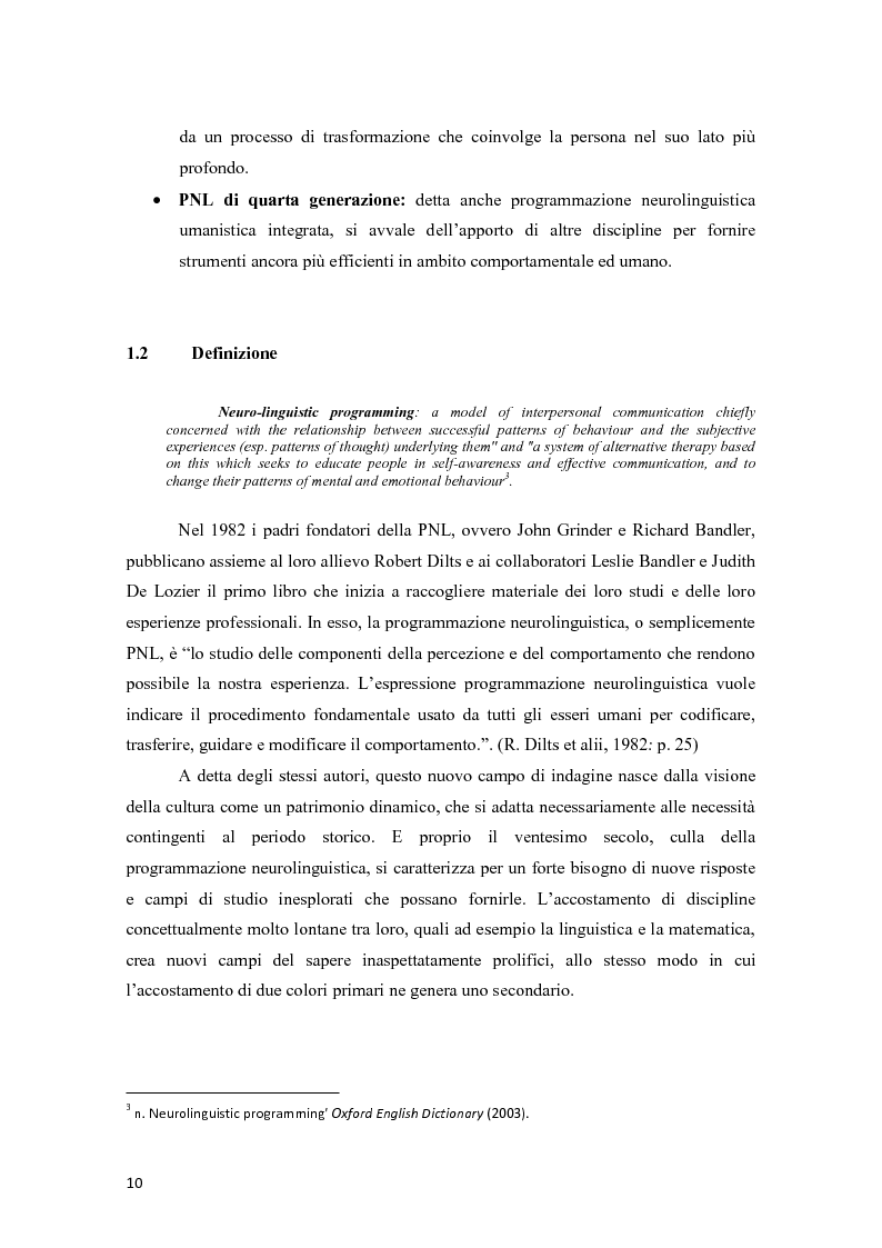 Anteprima della tesi: La programmazione neurolinguistica nella comunicazione aziendale turistica, Pagina 6