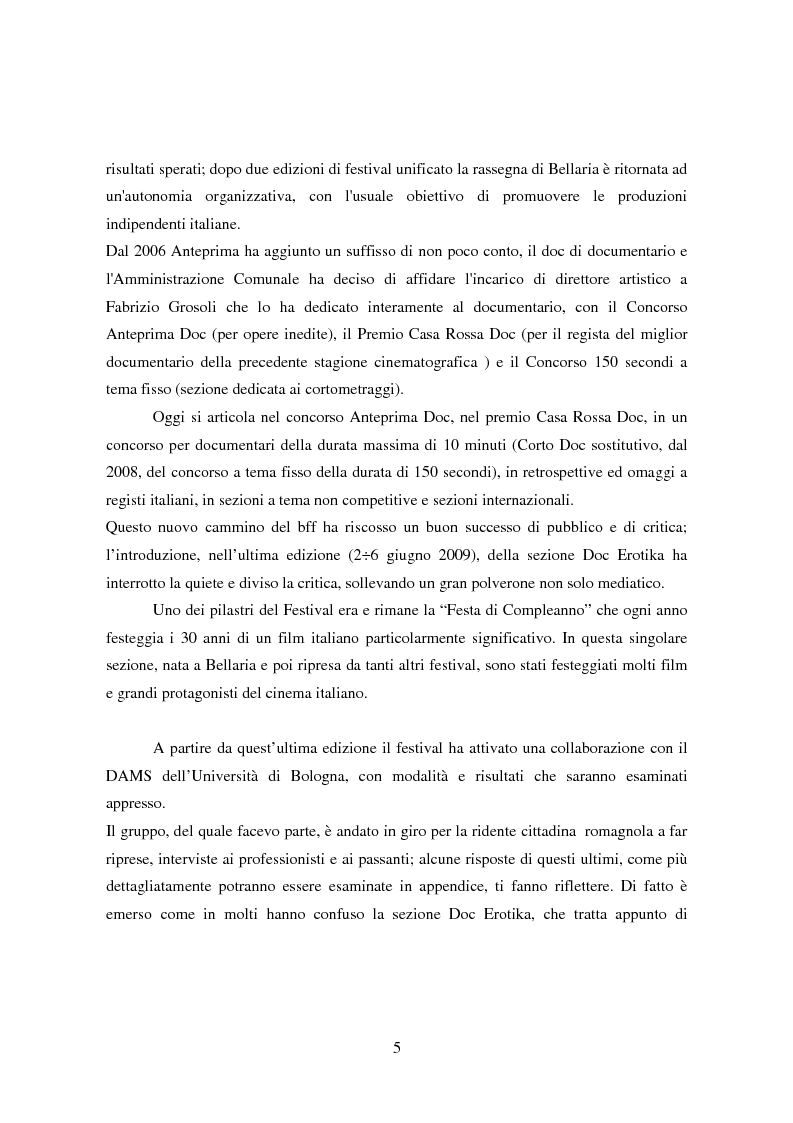 Anteprima della tesi: Tra pornografia ed erotismo: il documentario come strumento didascalico - Il caso Doc Erotika al Bellaria Film Festival, Pagina 2