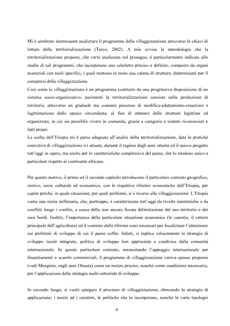 Anteprima della tesi: Analisi della villaggizzazione in Etiopia come processo di territorializzazione, Pagina 2