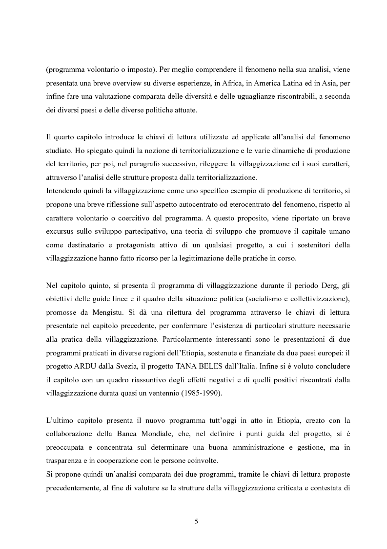 Anteprima della tesi: Analisi della villaggizzazione in Etiopia come processo di territorializzazione, Pagina 3