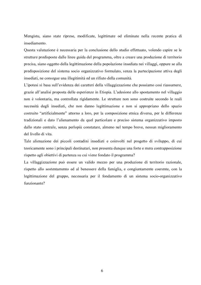 Anteprima della tesi: Analisi della villaggizzazione in Etiopia come processo di territorializzazione, Pagina 4