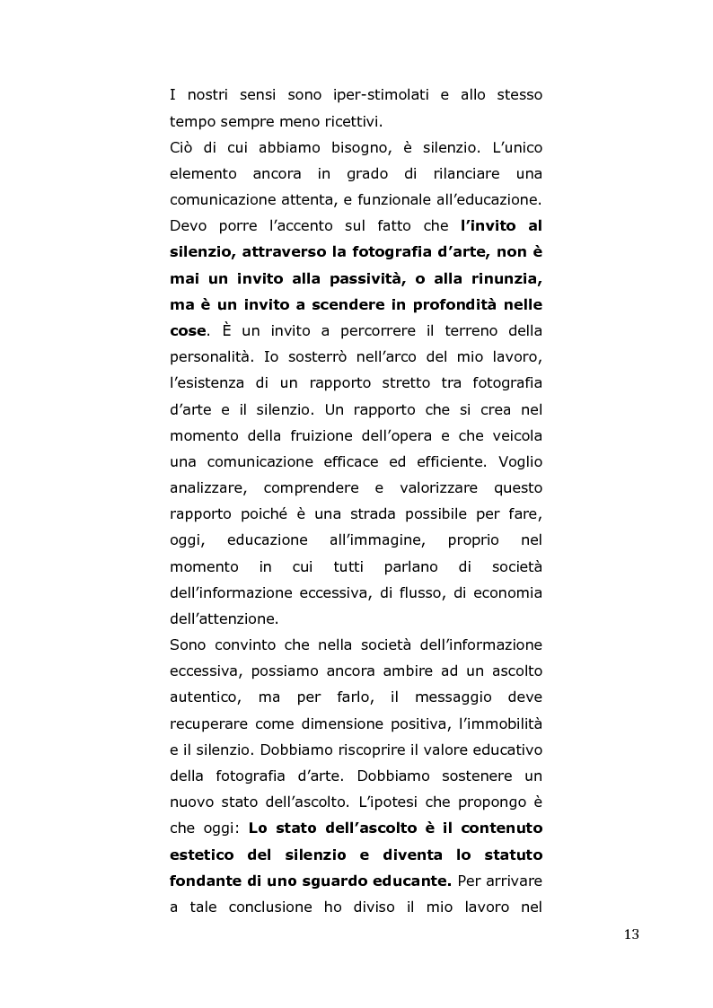 Anteprima della tesi: L'arte come fotografia: educare al silenzio, Pagina 7