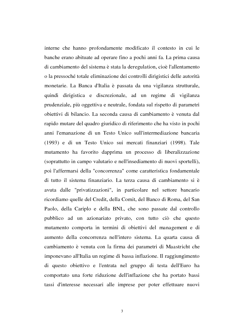 Anteprima della tesi: Determinanti ed obiettivi delle concentrazioni bancarie in Italia e gli effetti nel rapporto con le imprese, Pagina 3