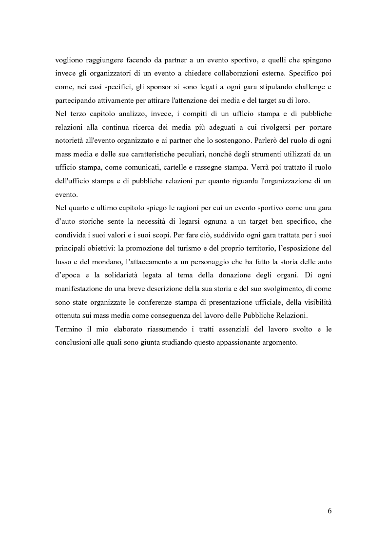 Anteprima della tesi: La comunicazione negli eventi sportivi: studio di tre casi di gare d'auto d'epoca, Pagina 2
