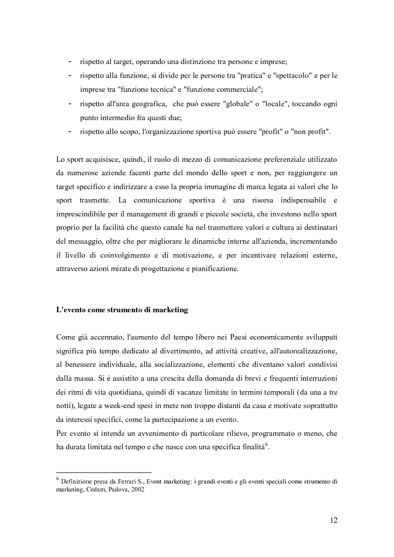 Anteprima della tesi: La comunicazione negli eventi sportivi: studio di tre casi di gare d'auto d'epoca, Pagina 8