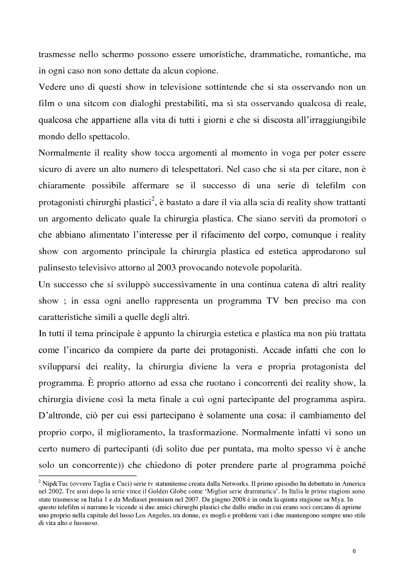 Anteprima della tesi: La concezione della chirurgia plastica nei reality show, Pagina 4