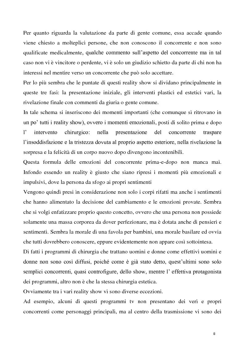 Anteprima della tesi: La concezione della chirurgia plastica nei reality show, Pagina 6