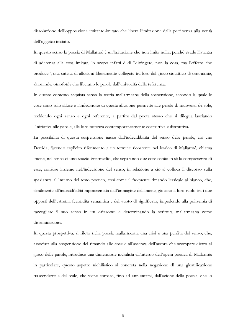Anteprima della tesi: Derrida lettore di Mallarmé, Pagina 6