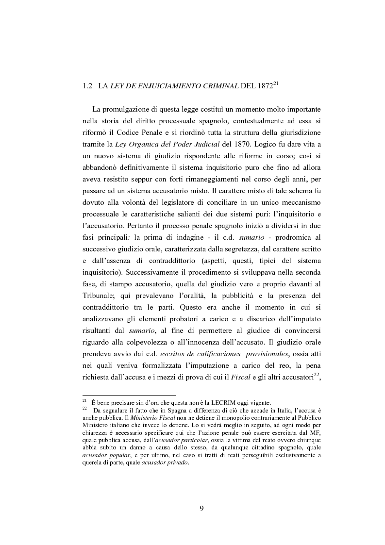 Anteprima della tesi: La ''Conformidad'' nel processo penale spagnolo, Pagina 9
