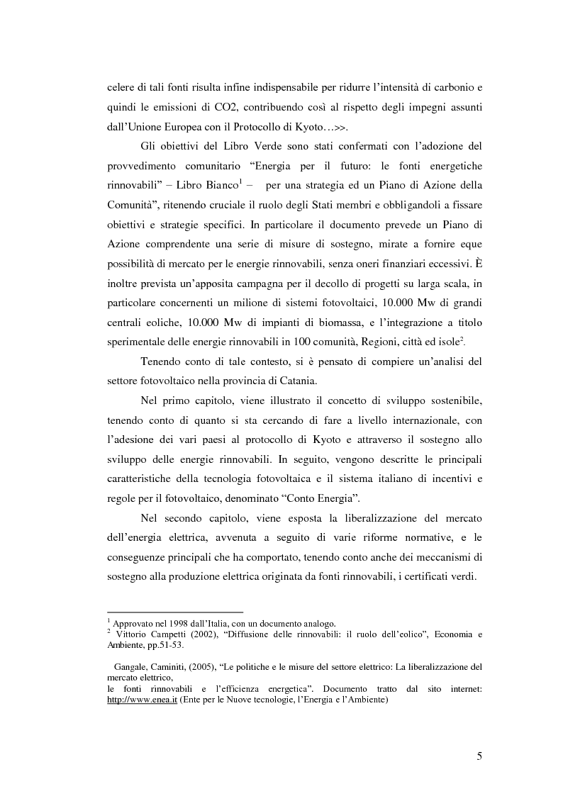 Anteprima della tesi: L'analisi del settore fotovoltaico nella provincia di Catania: lo scenario competitivo e le prospettive di sviluppo, Pagina 2