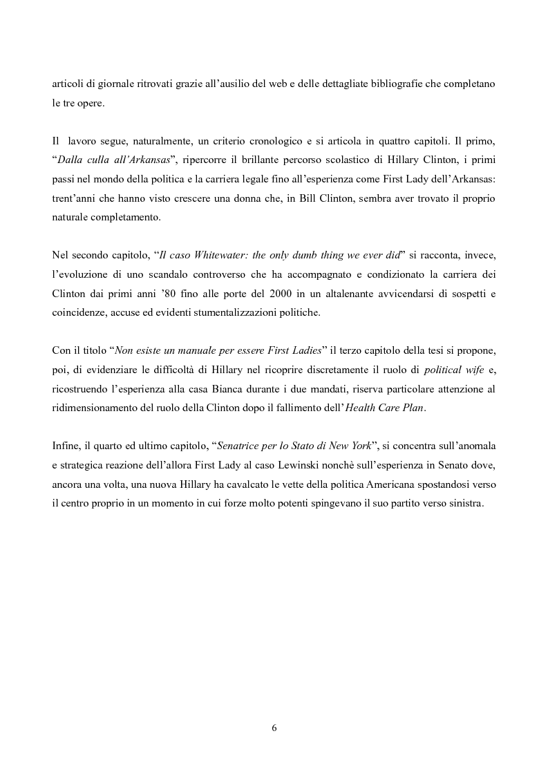 Anteprima della tesi: Hillary Rodham Clinton: l'importanza di essere prime, Pagina 2