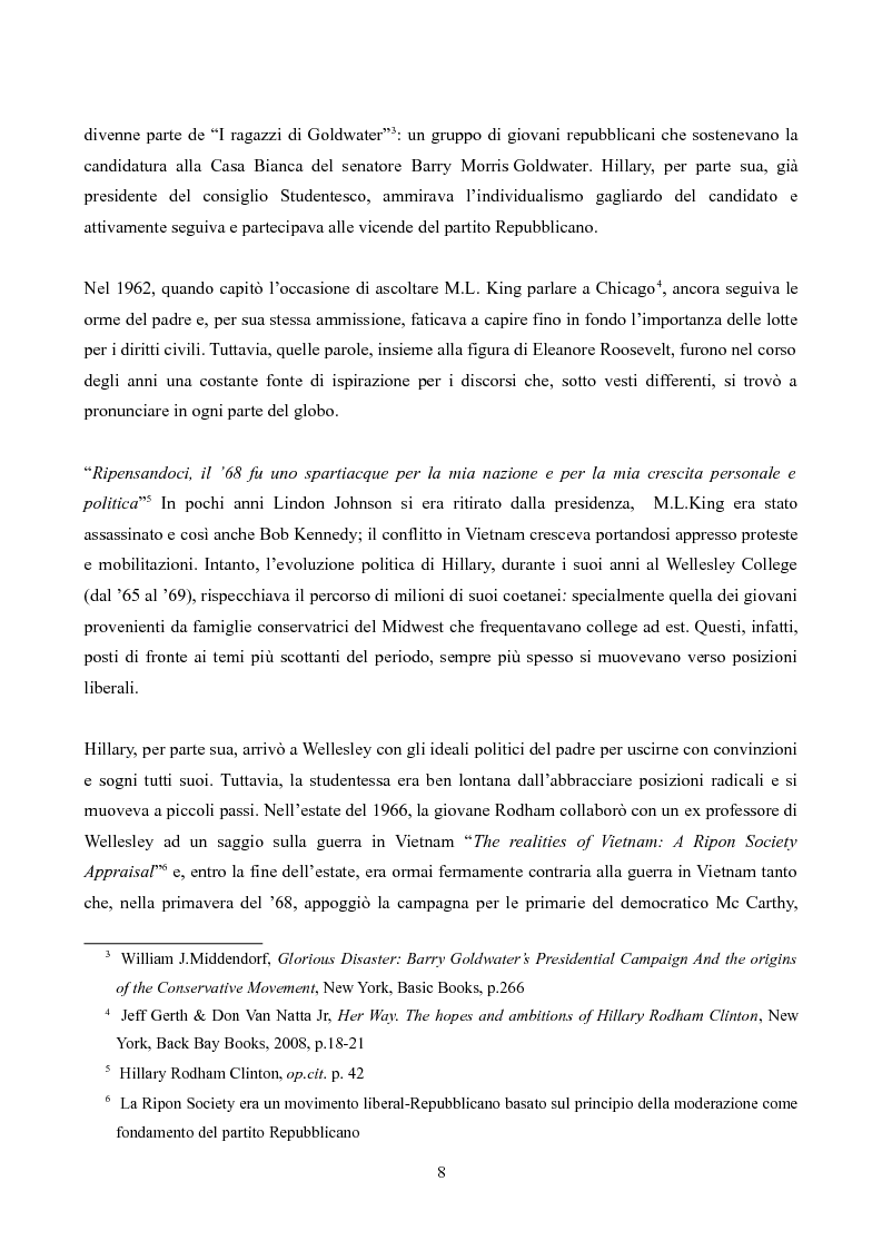 Anteprima della tesi: Hillary Rodham Clinton: l'importanza di essere prime, Pagina 4