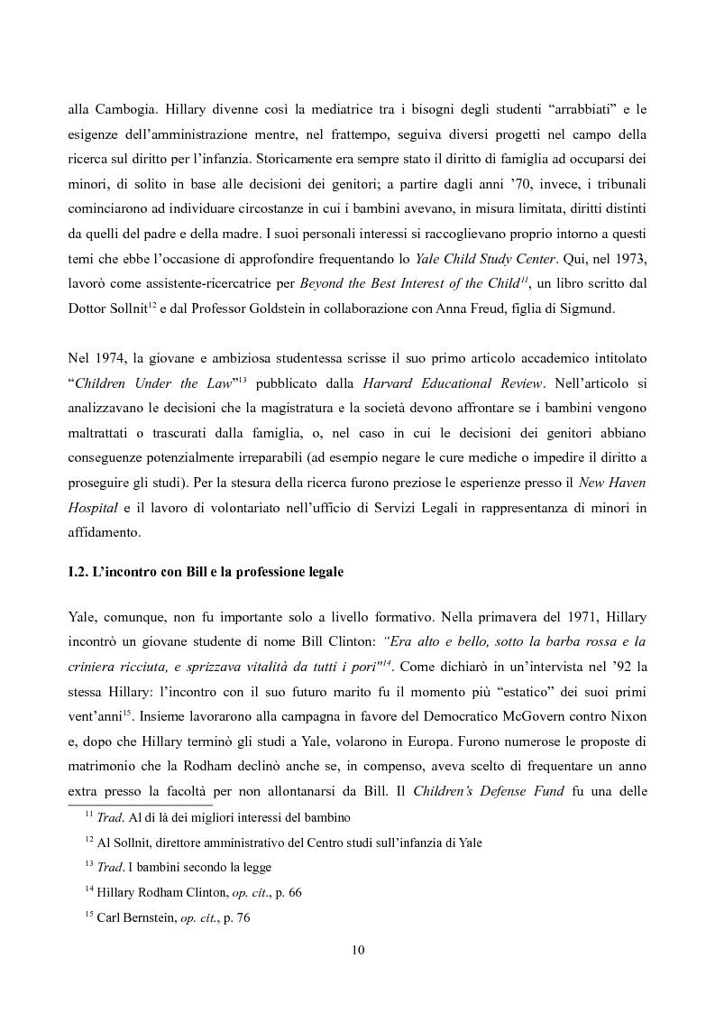 Anteprima della tesi: Hillary Rodham Clinton: l'importanza di essere prime, Pagina 6