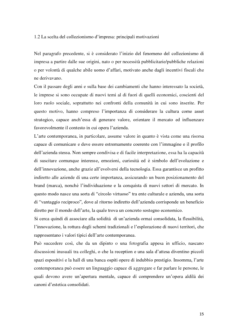 Anteprima della tesi: Corporate art collection: costo o investimento, Pagina 11