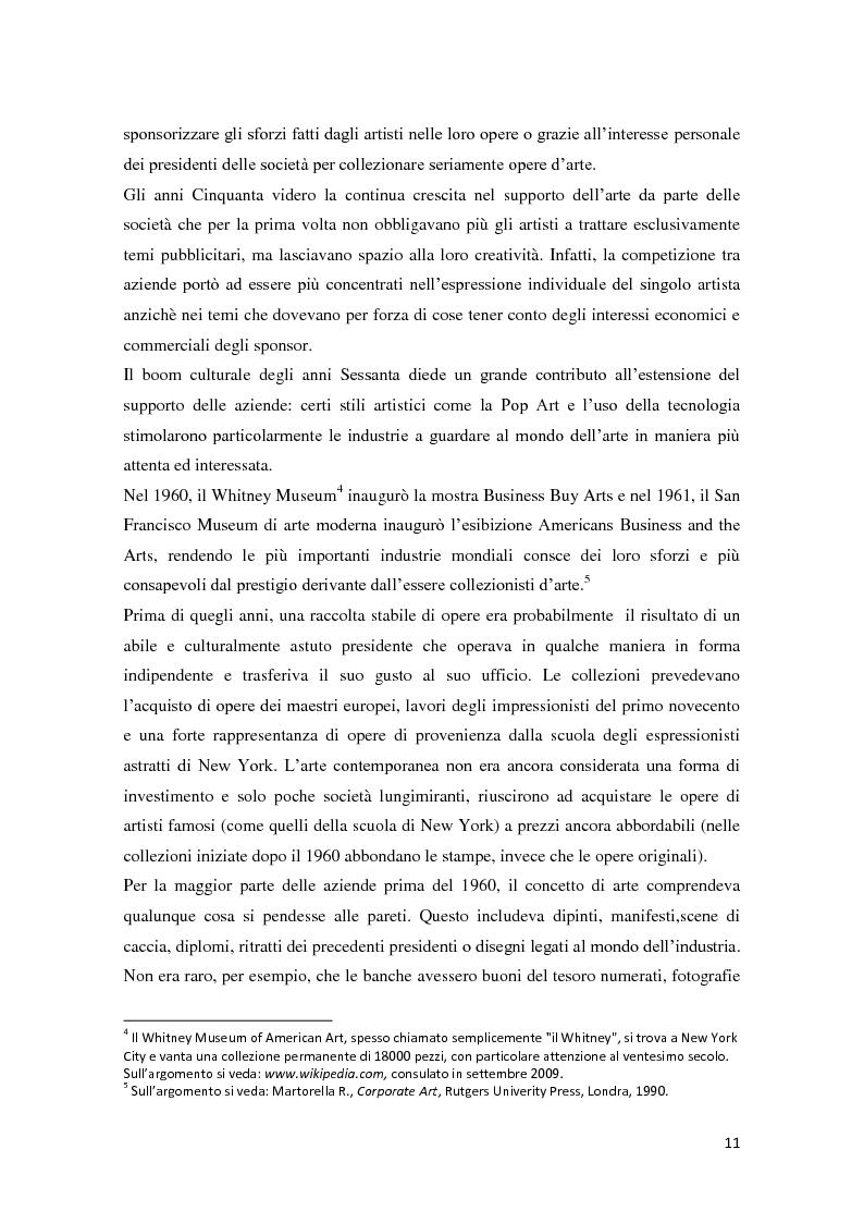 Anteprima della tesi: Corporate art collection: costo o investimento, Pagina 7