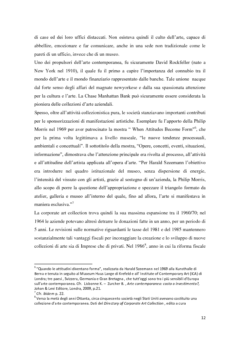 Anteprima della tesi: Corporate art collection: costo o investimento, Pagina 8