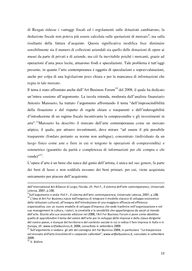 Anteprima della tesi: Corporate art collection: costo o investimento, Pagina 9