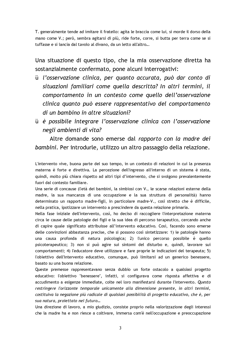 Anteprima della tesi: L'osservazione e la valutazione nell'intervento educativo con i bambini autistici, Pagina 3