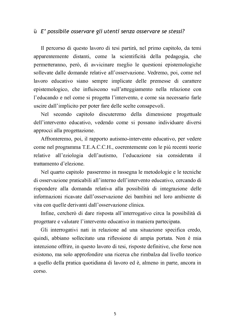 Anteprima della tesi: L'osservazione e la valutazione nell'intervento educativo con i bambini autistici, Pagina 5
