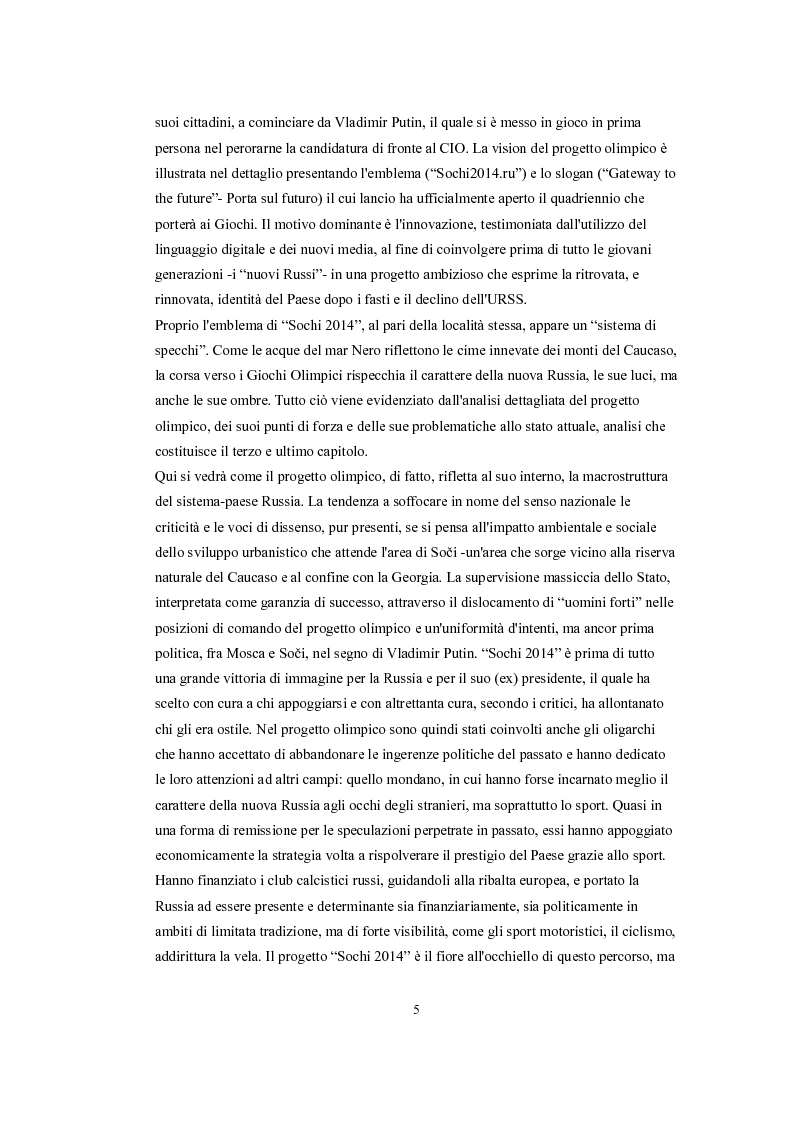 Anteprima della tesi: Lo sport e il nuovo volto della Russia, Pagina 2