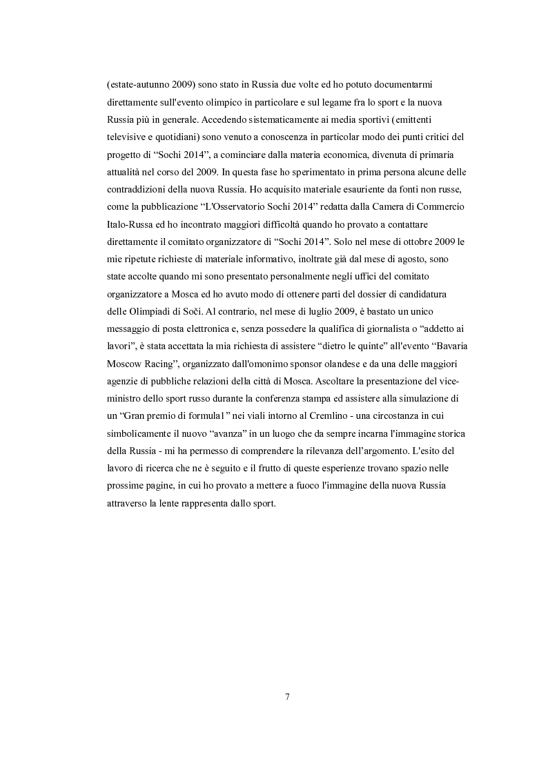 Anteprima della tesi: Lo sport e il nuovo volto della Russia, Pagina 4