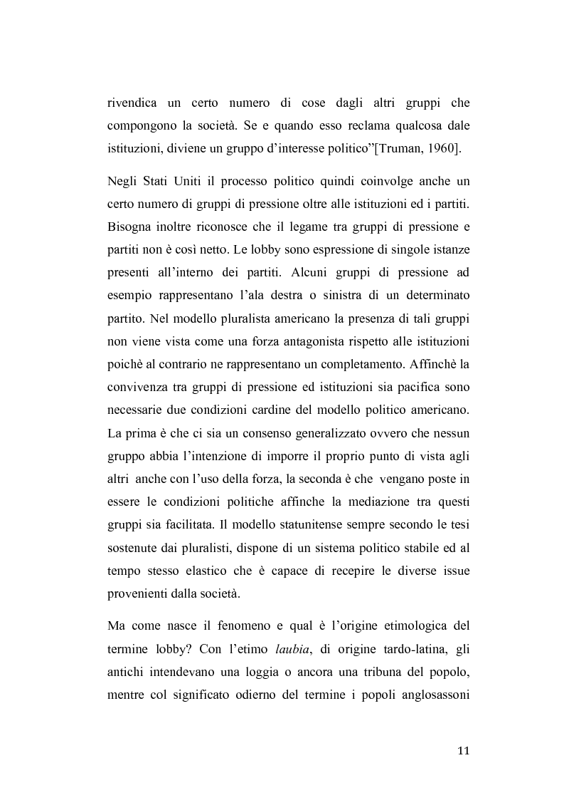 Anteprima della tesi: Gruppi di pressione nel sistema politico americano, Pagina 7
