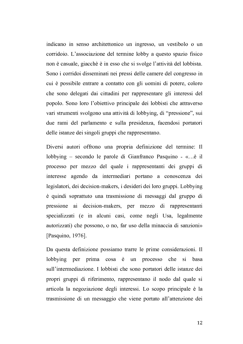 Anteprima della tesi: Gruppi di pressione nel sistema politico americano, Pagina 8