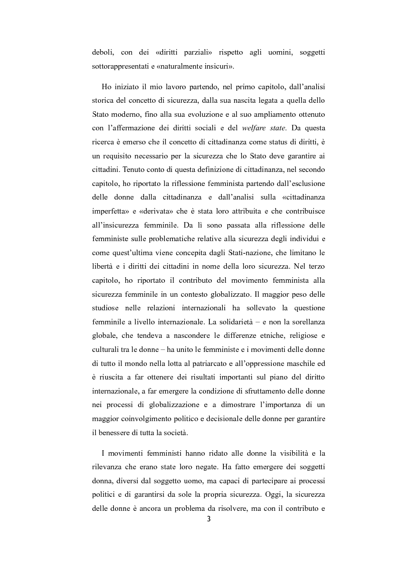 Anteprima della tesi: La riflessione femminista sulla sicurezza, Pagina 3