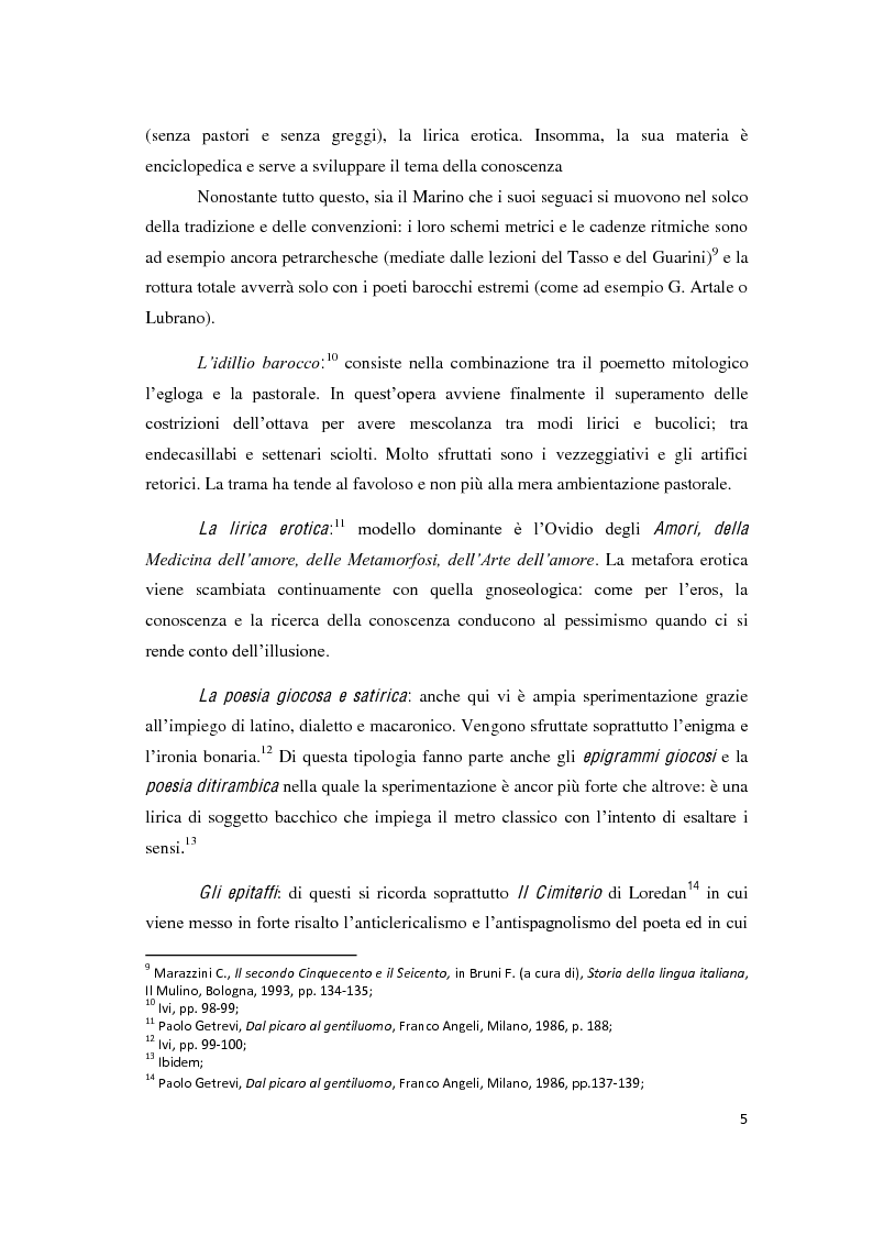 Anteprima della tesi: Il romanzo secentesco e i suoi generi testuali: analisi del "Cordimarte" di G. Artale, Pagina 5