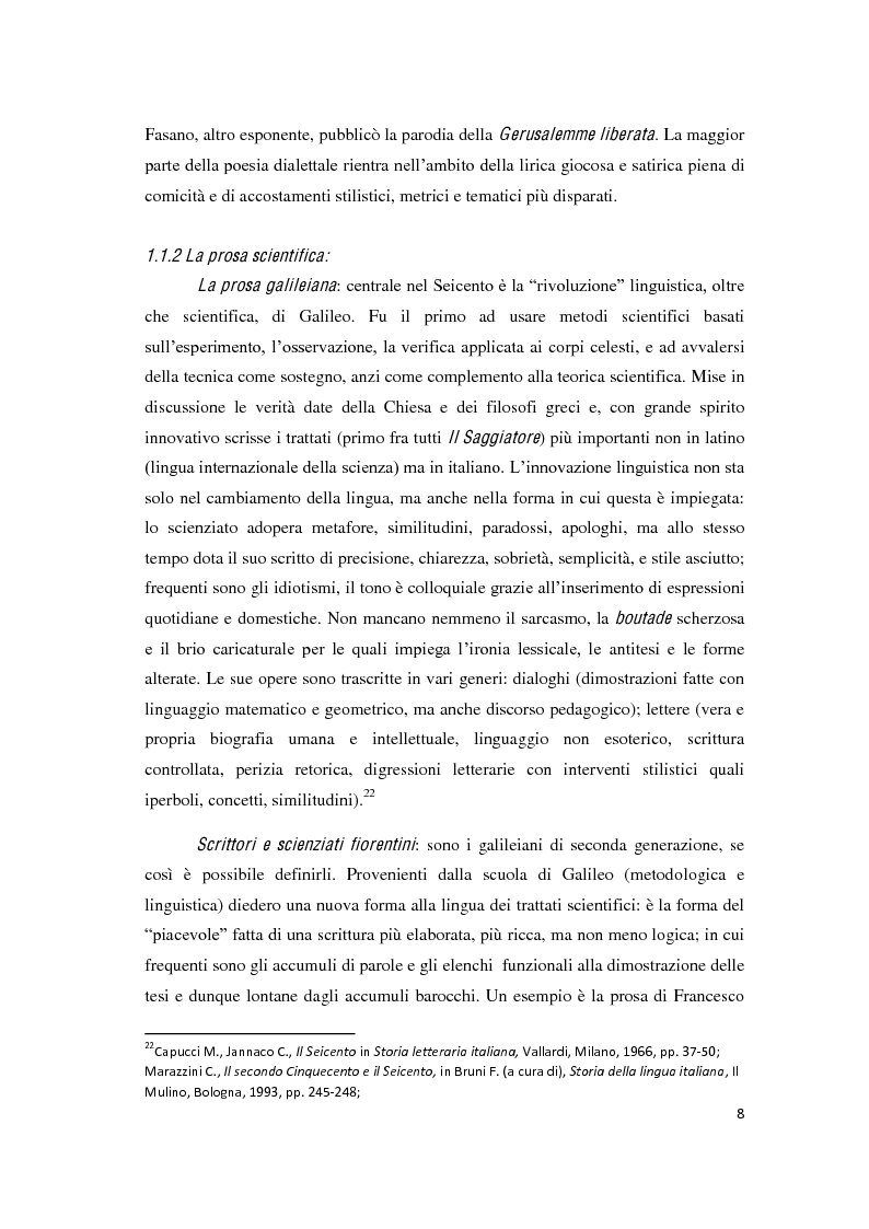 Anteprima della tesi: Il romanzo secentesco e i suoi generi testuali: analisi del "Cordimarte" di G. Artale, Pagina 8