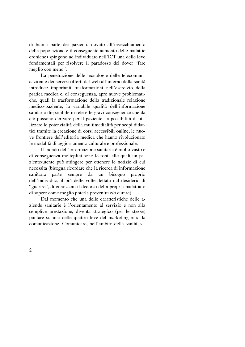 Anteprima della tesi: Dalle nuove tecnologie in sanità all'e-health marketing, Pagina 2