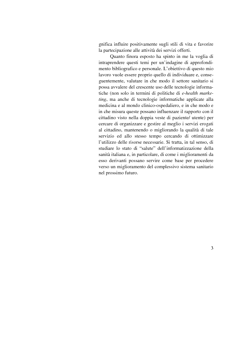 Anteprima della tesi: Dalle nuove tecnologie in sanità all'e-health marketing, Pagina 3
