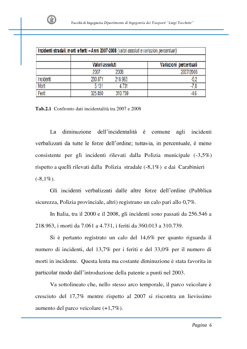Anteprima della tesi: Sicurezza stradale: analisi della manovra di sorpasso con l'ausilio di sperimentazione su strada e simulazione al calcolatore, Pagina 6