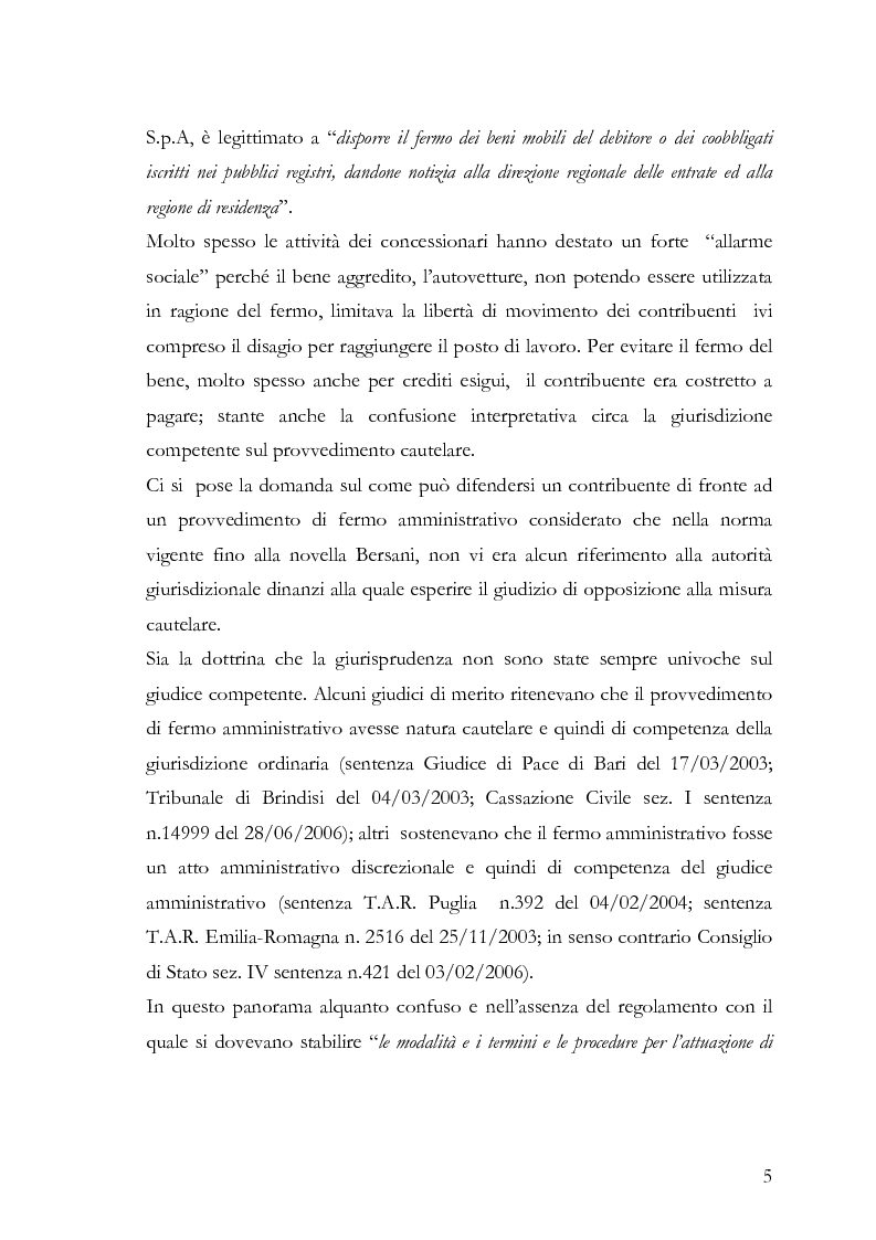 Anteprima della tesi: Il fermo amministrativo nella giurisdizione tributaria, Pagina 2