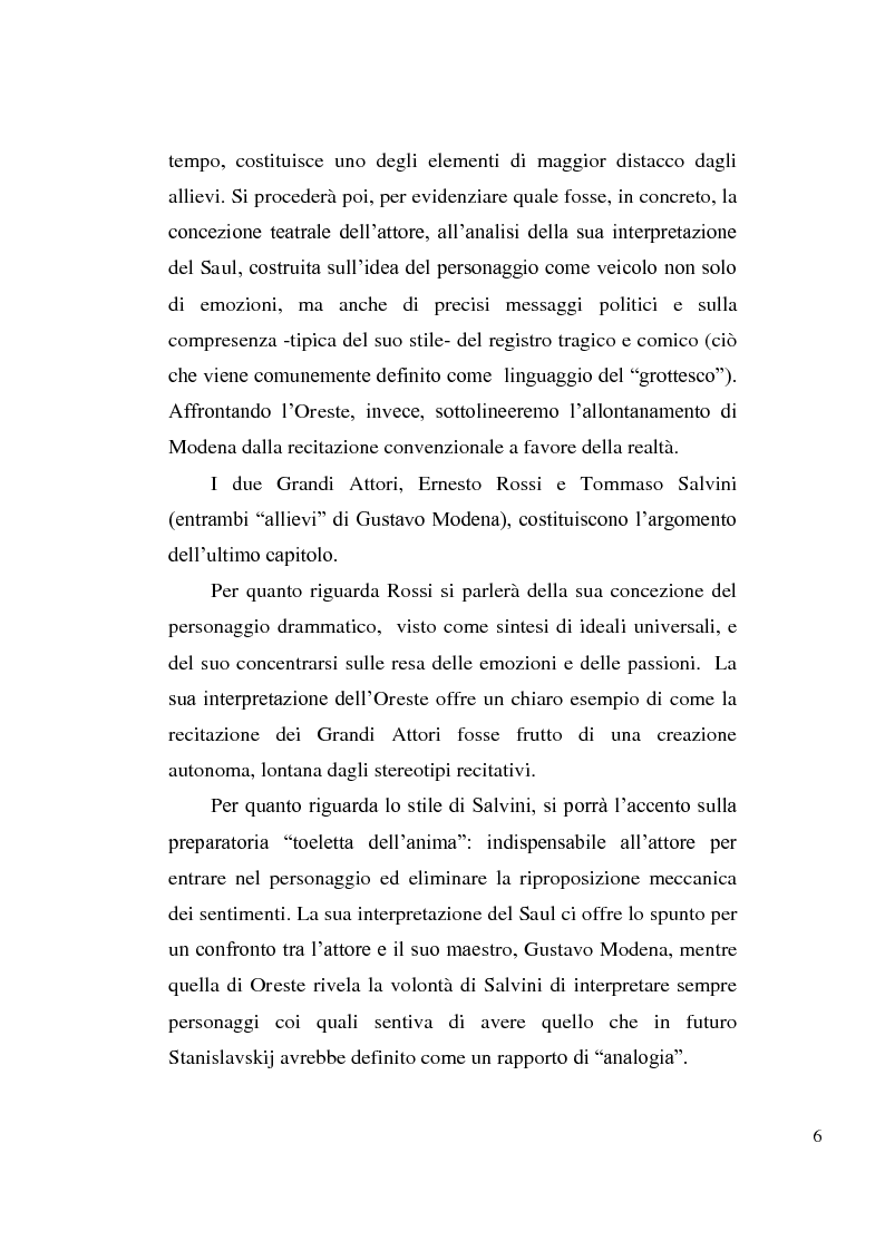Anteprima della tesi: La tragedia alfieriana di Modena, Rossi e Salvini, Pagina 5