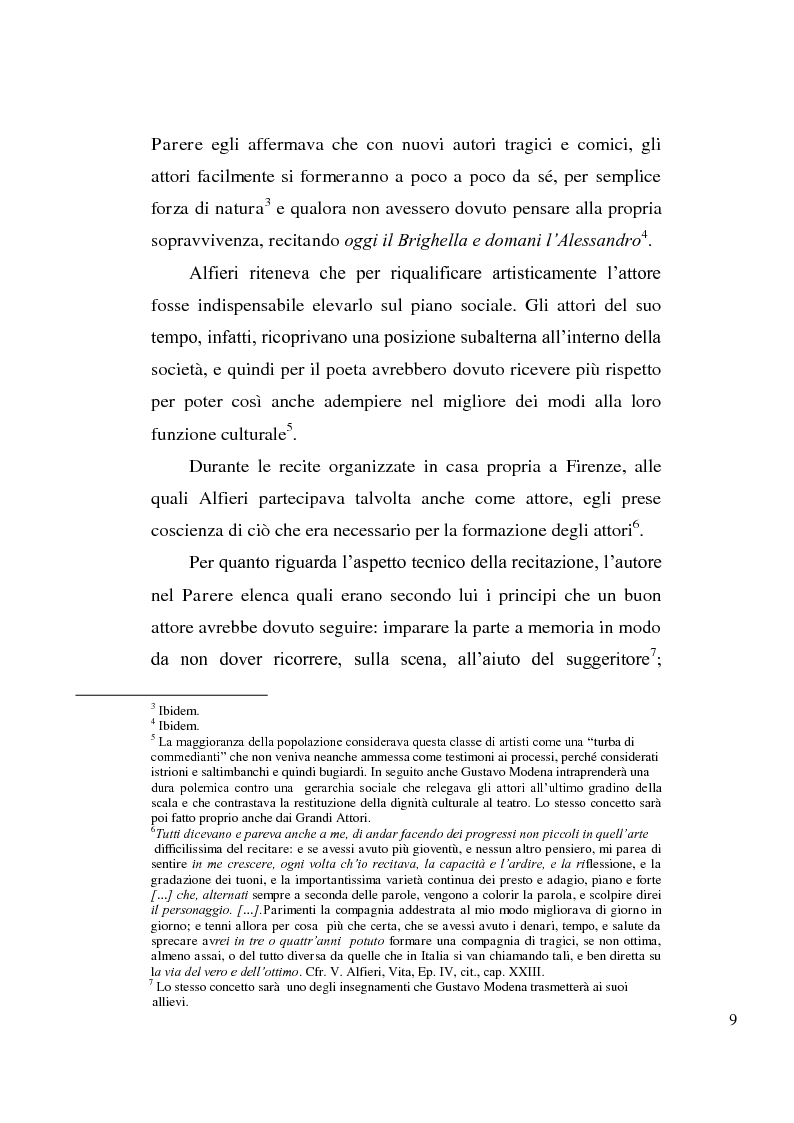 Anteprima della tesi: La tragedia alfieriana di Modena, Rossi e Salvini, Pagina 8