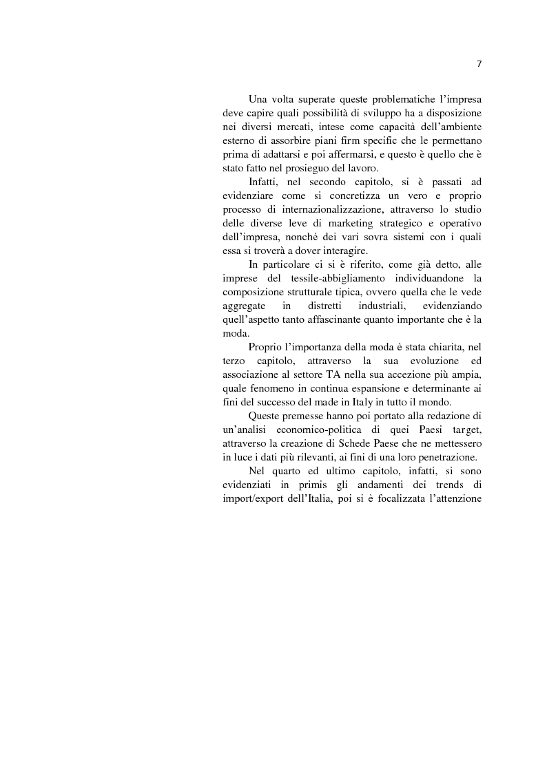 Anteprima della tesi: L'internazionalizzazione delle Pmi: il caso moda Italia, Pagina 3