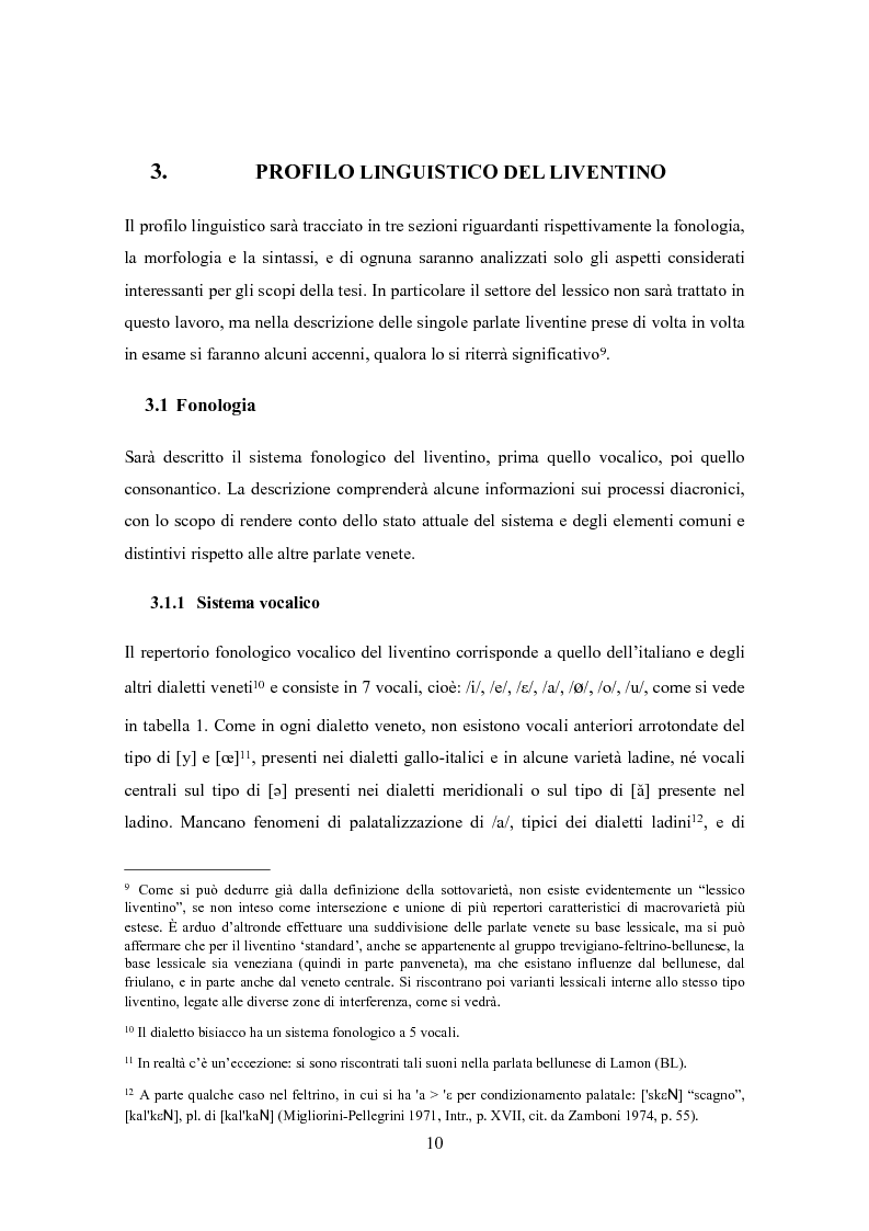 Anteprima della tesi: Varietà dialettali tra Piave e Livenza. Il liventino: profilo linguistico e confini., Pagina 10