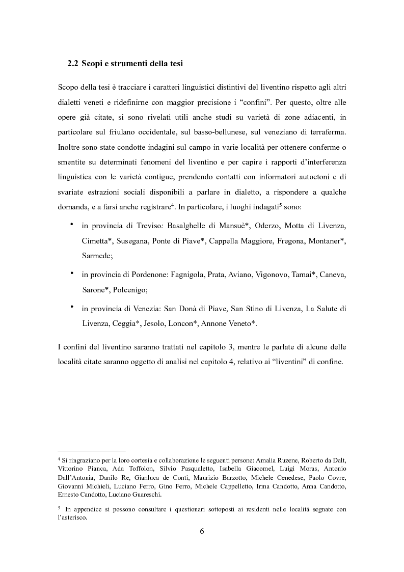 Anteprima della tesi: Varietà dialettali tra Piave e Livenza. Il liventino: profilo linguistico e confini., Pagina 6