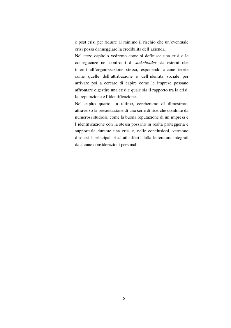 Anteprima della tesi: Il ruolo della reputazione nella gestione della crisi, Pagina 2