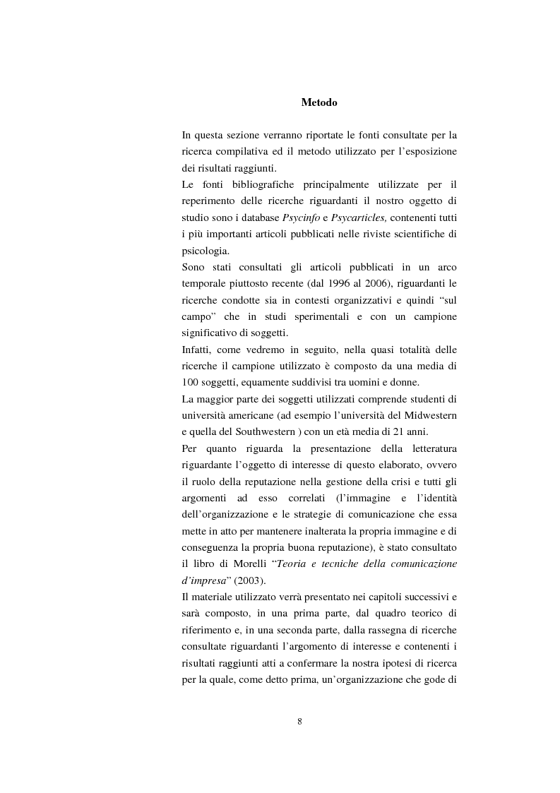 Anteprima della tesi: Il ruolo della reputazione nella gestione della crisi, Pagina 4