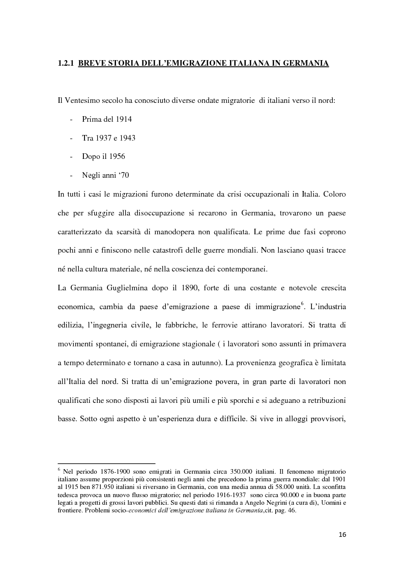 Anteprima della tesi: Integrazione e successo scolastico dei figli degli immigrati italiani in Germania. Uno studio basato sull'attività del Consolato Italiano di Stoccarda., Pagina 8