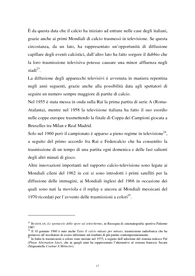 Anteprima della tesi: Diritti televisivi: analisi di un fenomeno che ha cambiato il mondo del calcio, Pagina 14